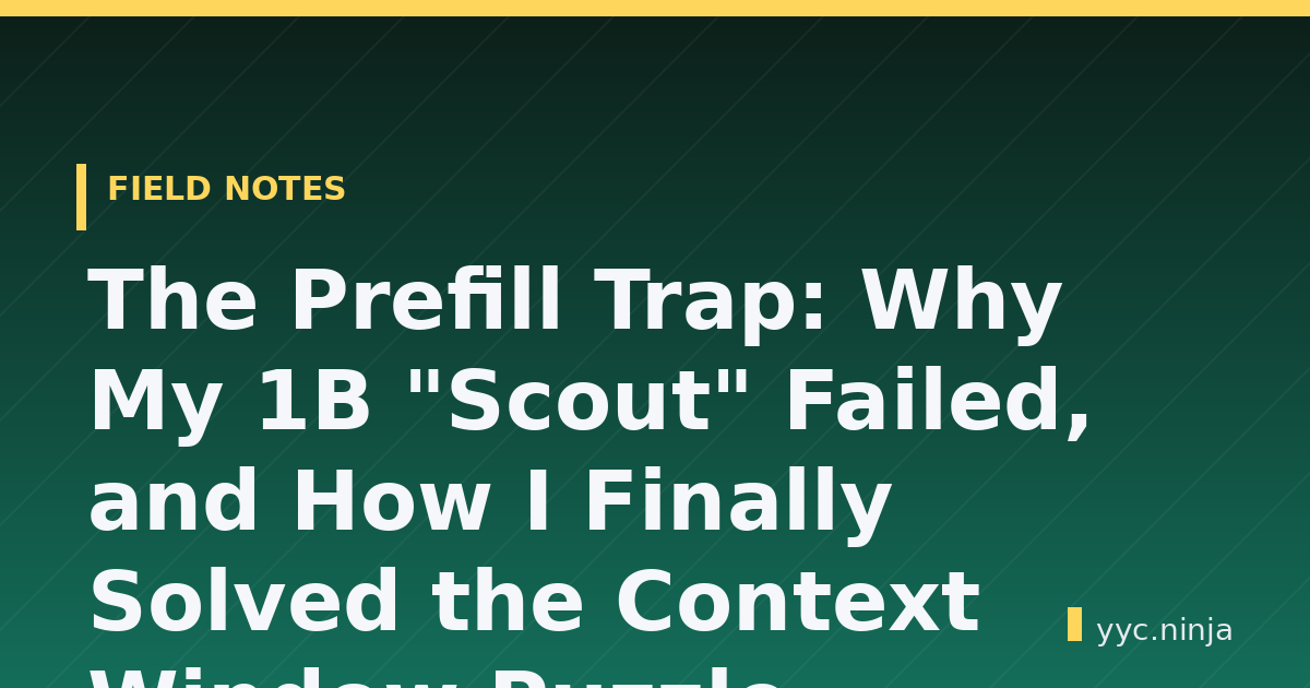 The Prefill Trap: Why My 1B “Scout” Failed, and How I Finally Solved the Context Window Puzzle