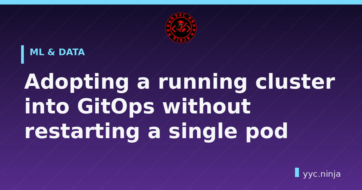 Adopting a running cluster into GitOps without restarting a single pod